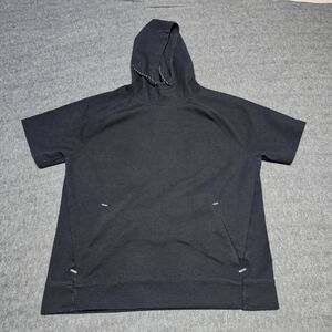 Old Navy Active Dynamic Fleece Black Short Sleeve Hoodie Size Large